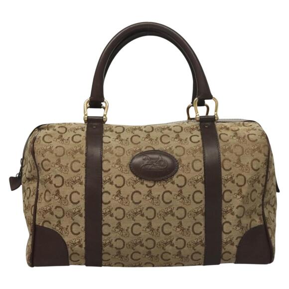 CELINE C Sulky Boston Bag Canvas Brown Gold - Picture 2 of 13